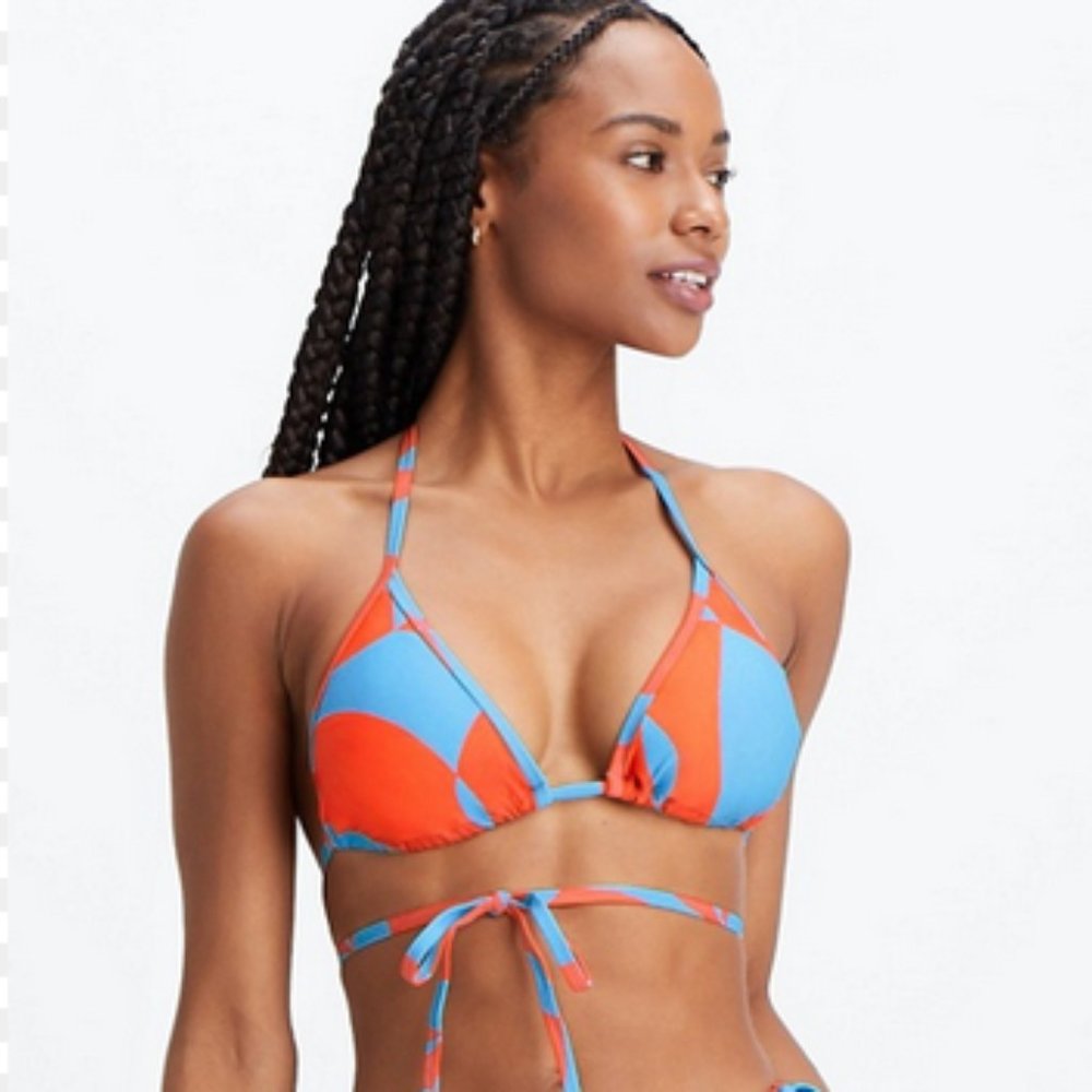 Nwt Fabletics Triangle String Bikini Top, Floral … - image 2